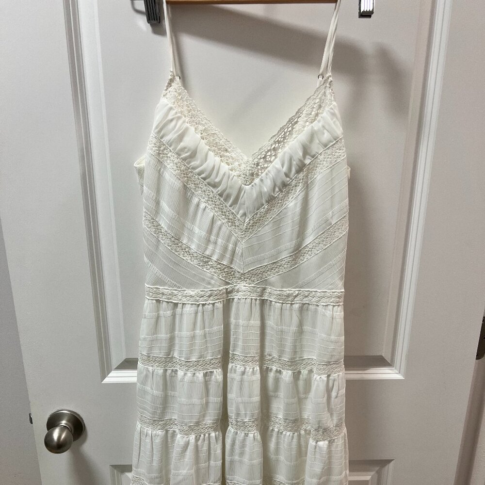 Adelyn Rae White Sleeveless Lace Mini Dress Size S